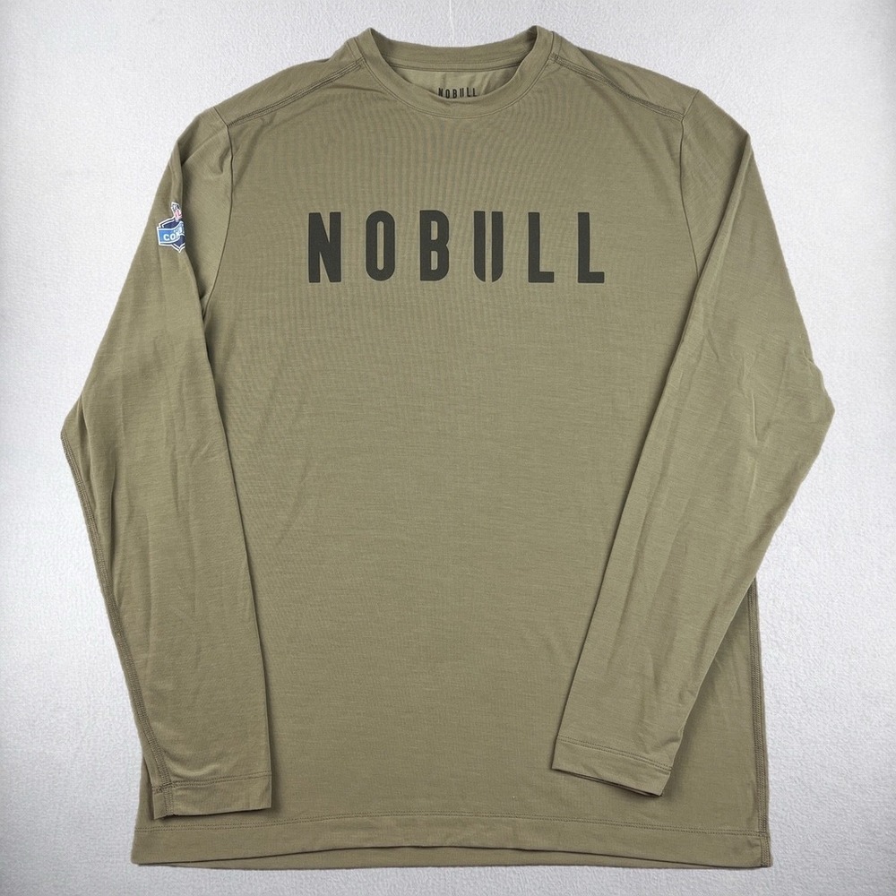 Nobull NFL Scouting Combine Long Sleeve Shirt Mens Large Brown Training Tee